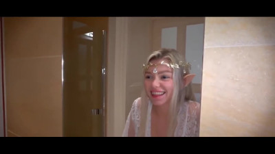 Creampied a pretty girl in an elf costume pov
