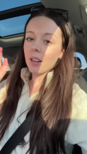 Horny brunette drives car as her pussy is being tortured by vibrator