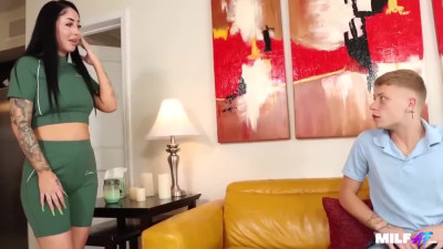 Sexy Busty Latina MILF Talks Her Stepson Into Letting Her Try His Big Hard Boner