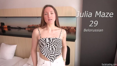 Julia Maze gives a rimjob, gets fucked and takes a facial on a casting