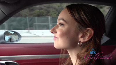 A sports car made this Russian cutie spread her legs.