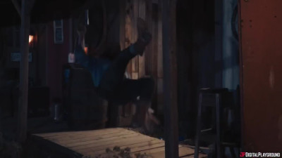Cowboy decided to fuck these two slutty hoes