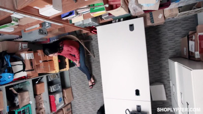 Pretty Slim Ebony Shoplifter Lets a Perv Security Guy Fuck Her Hard In the Backroom To Avoid Arrest