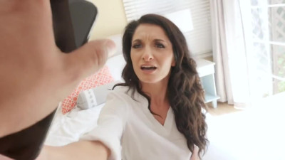 Lonely busty stepmom tried to enjoy her stepson's cock for the first time.