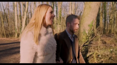 Skinny teen swallows her man's massive cum load in the middle of woods