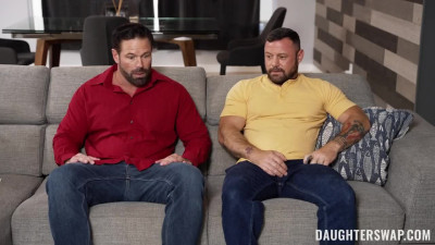 Two Masculine Men fuck each-other's stepdaughters in the Foursome