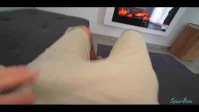 My young stepmom caught me jerking off with her panties and fucked me cowgirl style