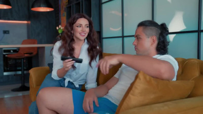 Gorgeous stepmom got very excited from watching porn together with her stepson.