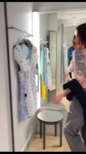 Public sex in the fitting room with a slutty Russian amateur