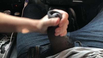 A black stallion seduced his sexy chick for public masturbation right in the car.