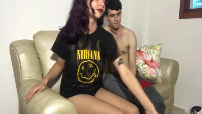 French babe takes her boyfriend's dick in her mouth and does some doggy!