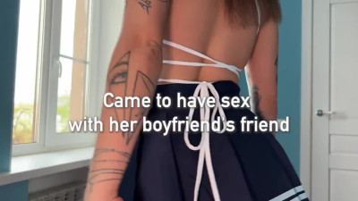 Russian slut cheated on boyfriend with his best friend with big cock