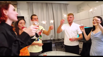 The New Year's party quickly turned into a real Russian orgy