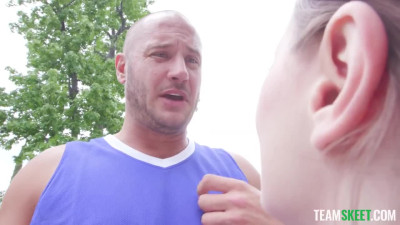 Petite spinner Sia Wood facialized after wild sex with her neighbor