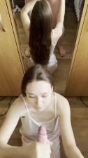 My Cute Petite Slim GF Sucked My Cock And Let Me Cum On Her Amazing Long Hair