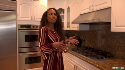Beautiful Curly Ebony Realtor Gets Her Bubble Ass Jizzed After a Gonzo Fuck With the House Owner