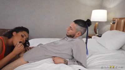 Curvy, busty sluts fight over dude's big cock in threesome