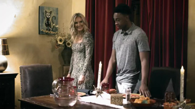 Filthy Slim MILF Gets Spit-roasted In Wild Interracial 3some By Her Husband And Her Son's Friend