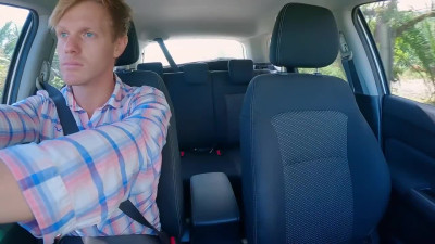 Uber Driver drives Two Lesbians and seduced for Squirt and Creampie