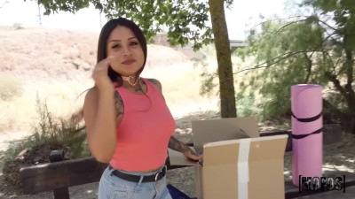 Provocative tattooed Latina jumped on fat cock with her pussy-hole [POV]
