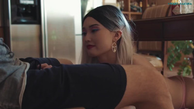 Yum-yum blowjob by sexy Asian stepsister who loves cum dessert