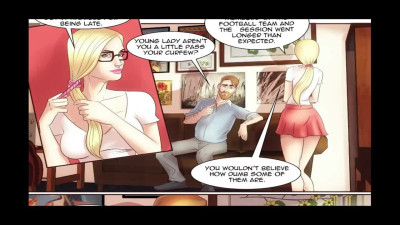 Blonde teen from the hood swallows three BBCs [2D Comics]
