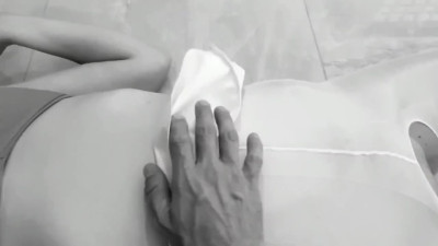 Submissive babe is turned upside down and tied to a fuck machine