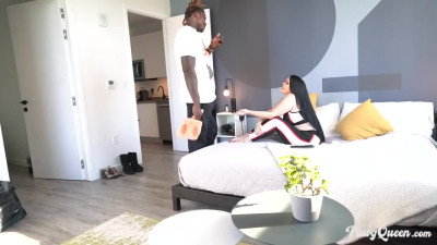 Chubby PAWG wife twerks on BBC and gets fucked hard doggy style