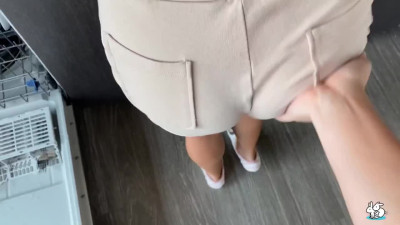 Lovely Asian GF with big natural tits enjoys morning sex with her boyfriend