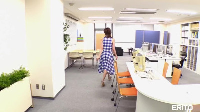 Asian cutie gets teased in the office and asks for more