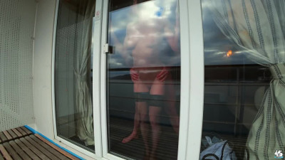Anal sex at the window drives my wife to powerful orgasm