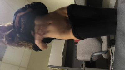 My colleagues left for lunch break and I stayed to masturbate
