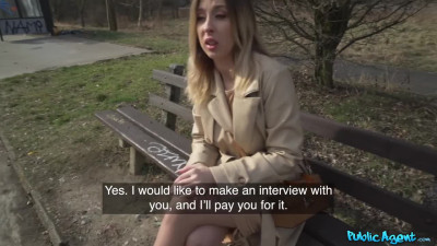 Girl from the street picked and fucked in public by fake agent