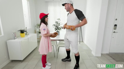 Tiny Asian Baseball Player Rather Have the Trainer's Cock In Her Pussy Than a Bat In Her Hands