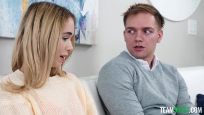 Shy Slim Blonde And Her Humble Step-bro Enjoy Their First Sexual Experience
