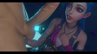 3D Porn Compilation: Sexy Slim Blue-hair Jinx From LoL Tries Huge Cocks With All Her Holes