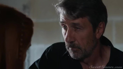 Redhead visits her imprisoned stepdad just to have quick sex