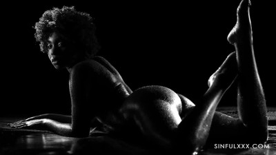 Sexy Plump-booty Curly Ebony Surrenders To Her Lovers BWC In Highly Erotic Dim Light Scenes