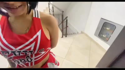 Trick-or-treat game with busty tattooed cheerleader, Athenea Samael turned into hot fuck with her neighbor