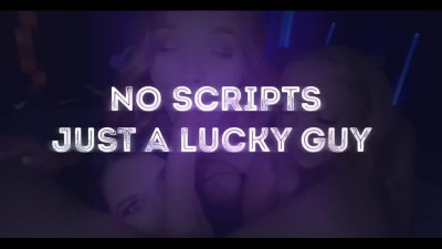 Two hot bitches with big tits give a lot of pleasure to an excited guy.
