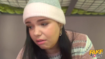 Two naked baddies seduced Santa at the hostel and sucked his dick
