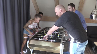 Bald stud with hard boner pleases two thin girls in wild Threesome