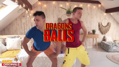 Multiple endings on the face of a pretty bitch after rough sex from two guys from Dragon Balls.