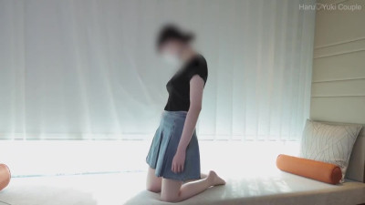 Japanese teen amateur girl undressed, fucked and creampied by her BF