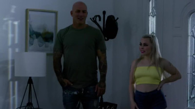 Plump Small-titted Blonde Teen Fucks With a Horny Bold Bull While Her Stepdad Is Out Of the Room