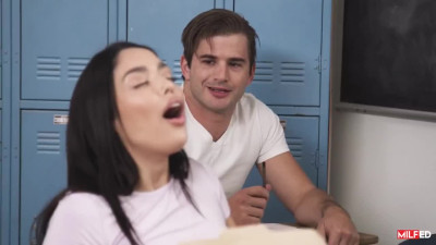 MILF teacher seduced college couple and offered classroom threesome