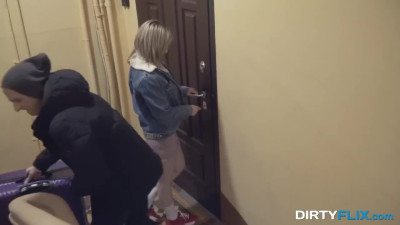 Bald headed guy Yan fucks young busty girlfriend Alexis Wilson