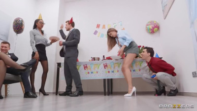 Nasty bitches turn their office activities to wild sex marathon