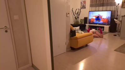 I caught stepmom humping pillow and decided to help her cum