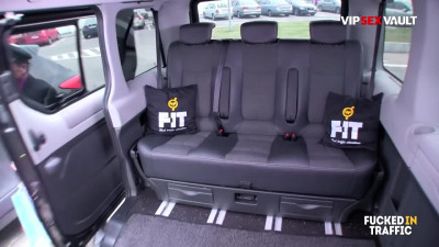 Horny slut Lindsey Olsen fucks the limo chauffeur in the backseat